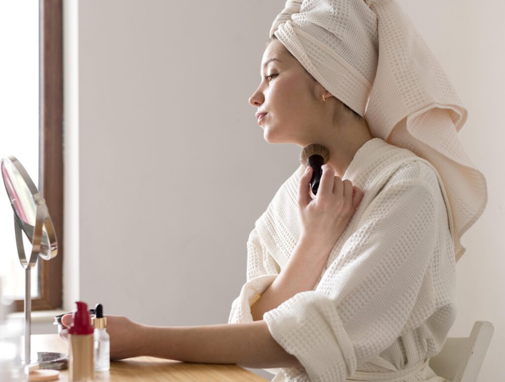portrait-woman-applying-blush